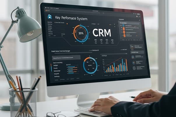 نرم افزار CRM در حال نمایش نمودار