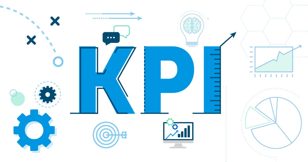 نمایش حروف KPI با رنگ آبی و سایز بزرگ با پس زمینه سفید